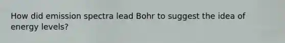 How did emission spectra lead Bohr to suggest the idea of energy levels?