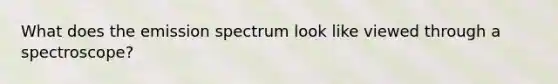 What does the emission spectrum look like viewed through a spectroscope?