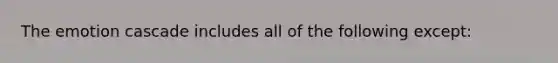 The emotion cascade includes all of the following except: