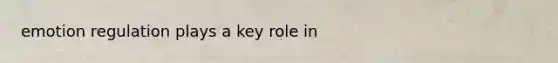 emotion regulation plays a key role in