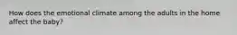 How does the emotional climate among the adults in the home affect the baby?
