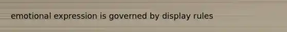 emotional expression is governed by display rules