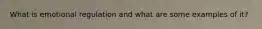 What is emotional regulation and what are some examples of it?