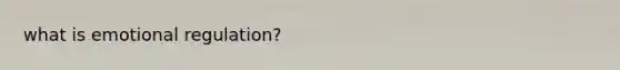 what is emotional regulation?