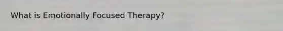 What is Emotionally Focused Therapy?