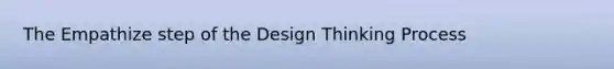 The Empathize step of the Design Thinking Process