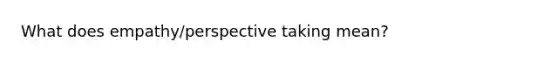 What does empathy/perspective taking mean?