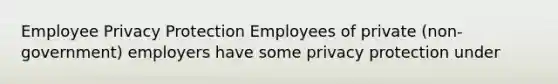 Employee Privacy Protection Employees of private (non-government) employers have some privacy protection under