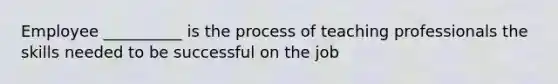 Employee __________ is the process of teaching professionals the skills needed to be successful on the job