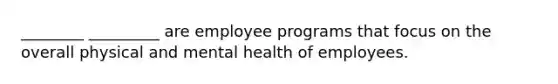 ________ _________ are employee programs that focus on the overall physical and mental health of employees.