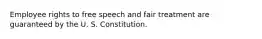 Employee rights to free speech and fair treatment are guaranteed by the U. S. Constitution.