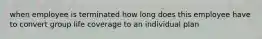 when employee is terminated how long does this employee have to convert group life coverage to an individual plan