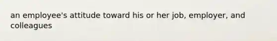 an employee's attitude toward his or her job, employer, and colleagues