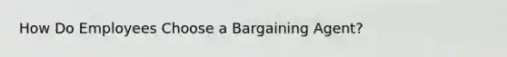 How Do Employees Choose a Bargaining Agent?