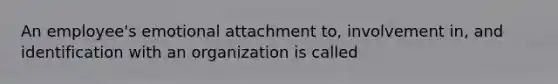 An employee's emotional attachment to, involvement in, and identification with an organization is called