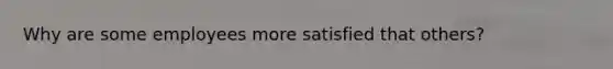 Why are some employees more satisfied that others?