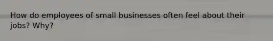 How do employees of small businesses often feel about their jobs? Why?