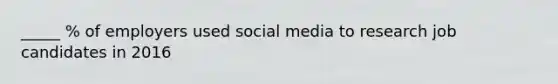 _____ % of employers used social media to research job candidates in 2016