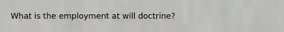 What is the employment at will doctrine?