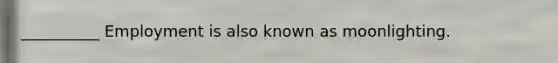 __________ Employment is also known as moonlighting.