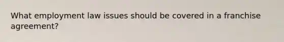What employment law issues should be covered in a franchise agreement?