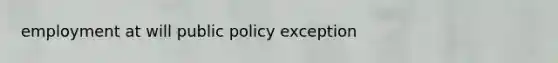 employment at will public policy exception