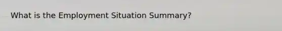 What is the Employment Situation Summary?