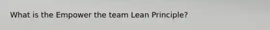 What is the Empower the team Lean Principle?