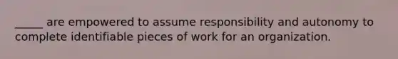 _____ are empowered to assume responsibility and autonomy to complete identifiable pieces of work for an organization.