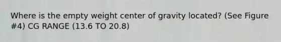 Where is the empty weight center of gravity located? (See Figure #4) CG RANGE (13.6 TO 20.8)