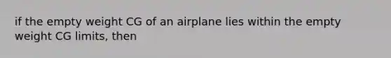 if the empty weight CG of an airplane lies within the empty weight CG limits, then