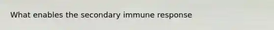 What enables the secondary immune response