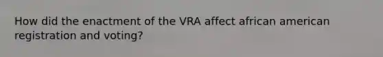 How did the enactment of the VRA affect african american registration and voting?