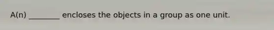 A(n) ________ encloses the objects in a group as one unit.