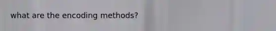 what are the encoding methods?