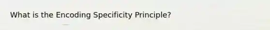 What is the Encoding Specificity Principle?