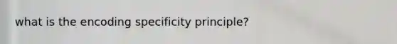 what is the encoding specificity principle?