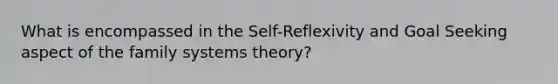 What is encompassed in the Self-Reflexivity and Goal Seeking aspect of the family systems theory?