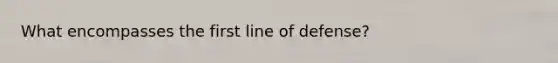 What encompasses the first line of defense?