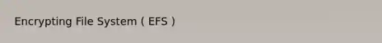 Encrypting File System ( EFS )
