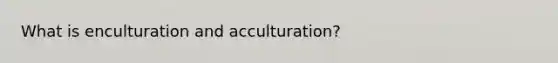 What is enculturation and acculturation?