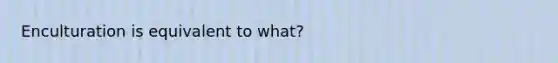 Enculturation is equivalent to what?
