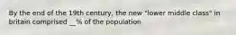 By the end of the 19th century, the new "lower middle class" in britain comprised __% of the population