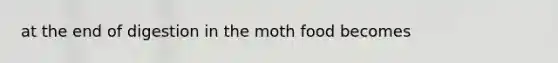 at the end of digestion in the moth food becomes