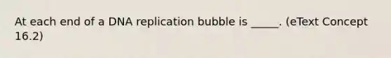 At each end of a DNA replication bubble is _____. (eText Concept 16.2)