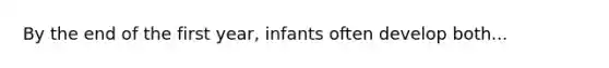 By the end of the first year, infants often develop both...