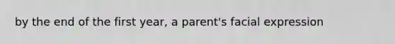 by the end of the first year, a parent's facial expression