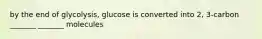 by the end of glycolysis, glucose is converted into 2, 3-carbon _______ _______ molecules