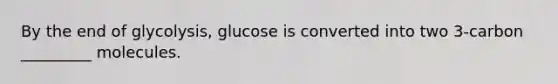 By the end of glycolysis, glucose is converted into two 3-carbon _________ molecules.