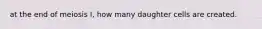at the end of meiosis I, how many daughter cells are created.